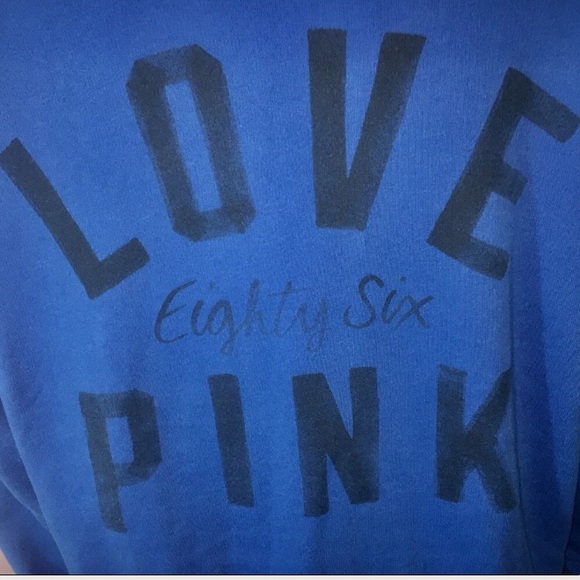Blue Victoria's Secret Pink Zip Pullover Sz Medium - Picture 4 of 7